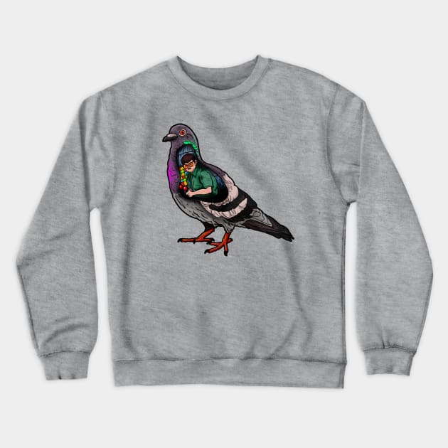 Pigeon Controller Crewneck Sweatshirt by Harley Warren